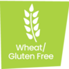 A green graphic of a jar of wheat with the words: Wheat and Gluten Free: A green graphic of a jar of wheat with the words: Wheat and Gluten Free