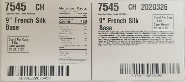Label-Case Ingredients French Silk