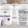 A picture of two ice cream containers that have ice cream made with Perfect Day animal-free dairy proteins. The labels point out that milk allergens are labeled on the front and back of the cartons.: A picture of two ice cream containers that have ice cream made with Perfect Day animal-free dairy proteins. The labels point out that milk allergens are labeled on the front and back of the cartons.