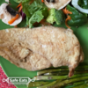 Allergy-friendly chicken cutlets on a plate with salad: Allergy-friendly chicken cutlets on a plate with salad