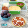 Allergy-friendly Lunchables-style cold mini pizzas and grapes: Allergy-friendly Lunchables-style cold mini pizzas and grapes