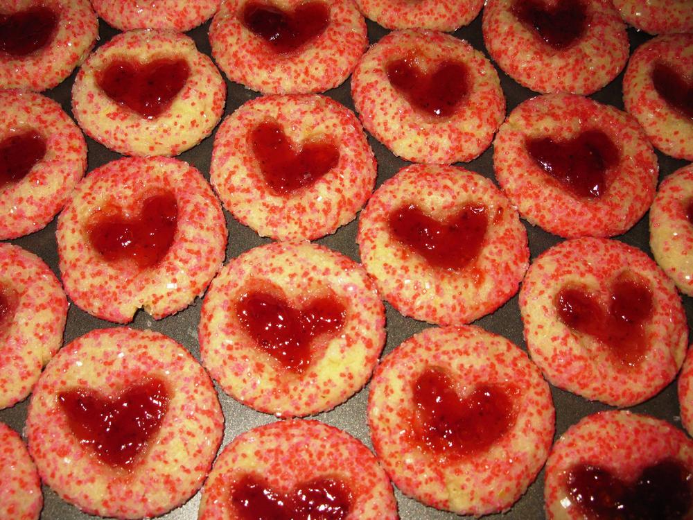 Valentine's thumbprint cookies